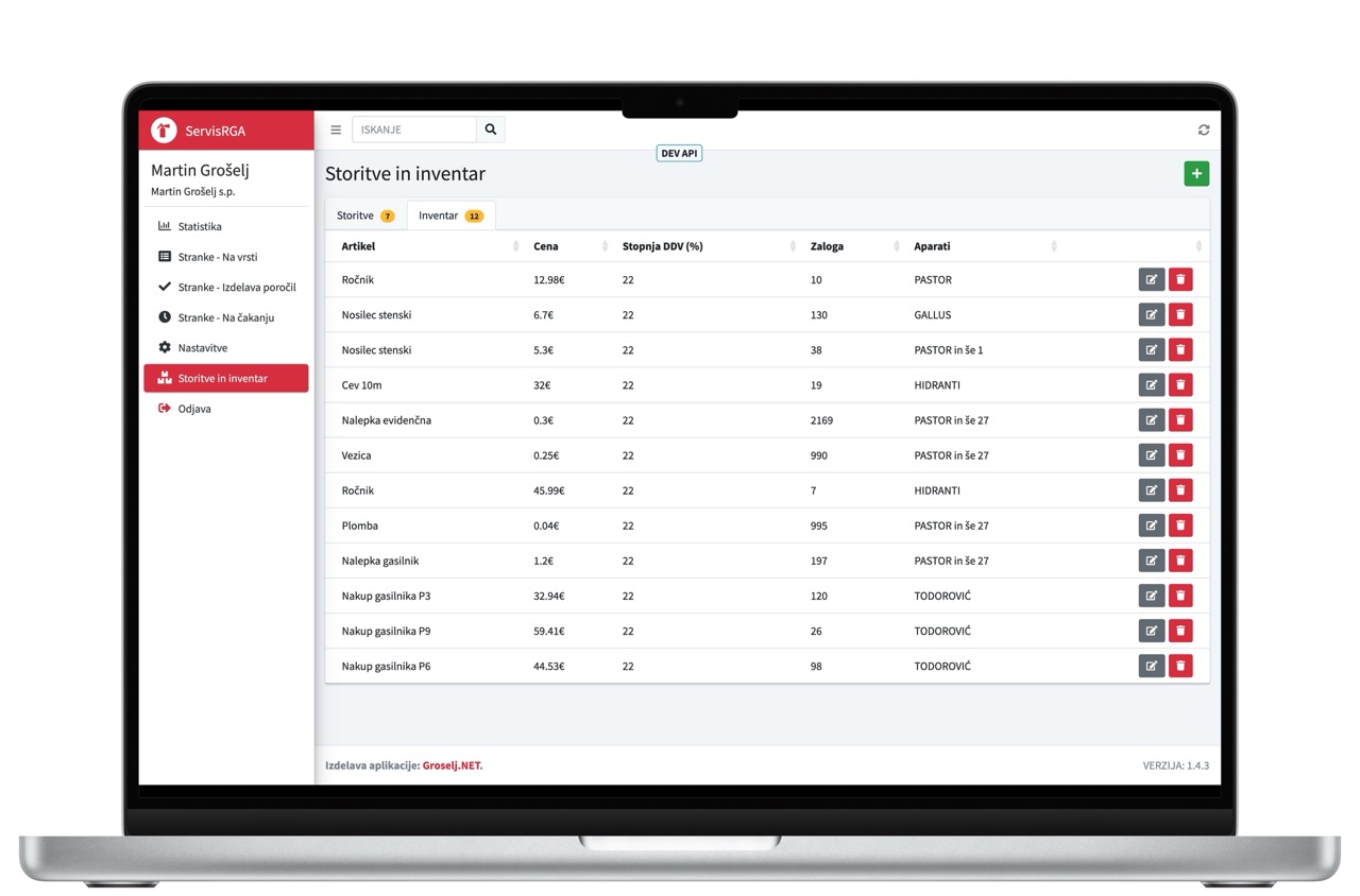 APLIKACIJA SERVISRGA IN TISKALNIK ZEBRA